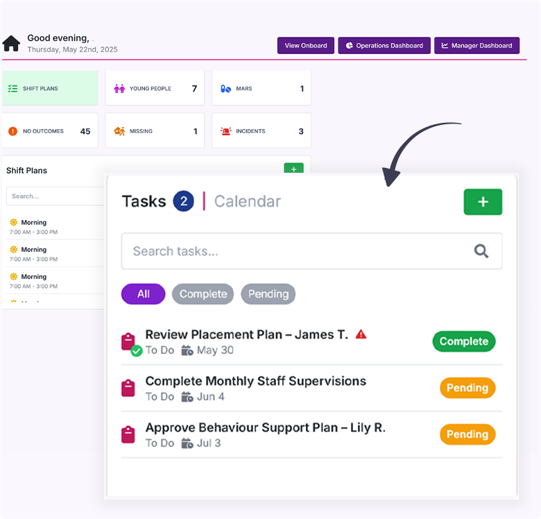 Operations management image showing Mentor's operations dashboard