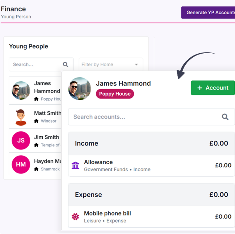 Young Person finance management image showing Mentor's young person finance management feature
