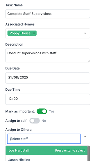 image showing how to create new tasks in Mentor