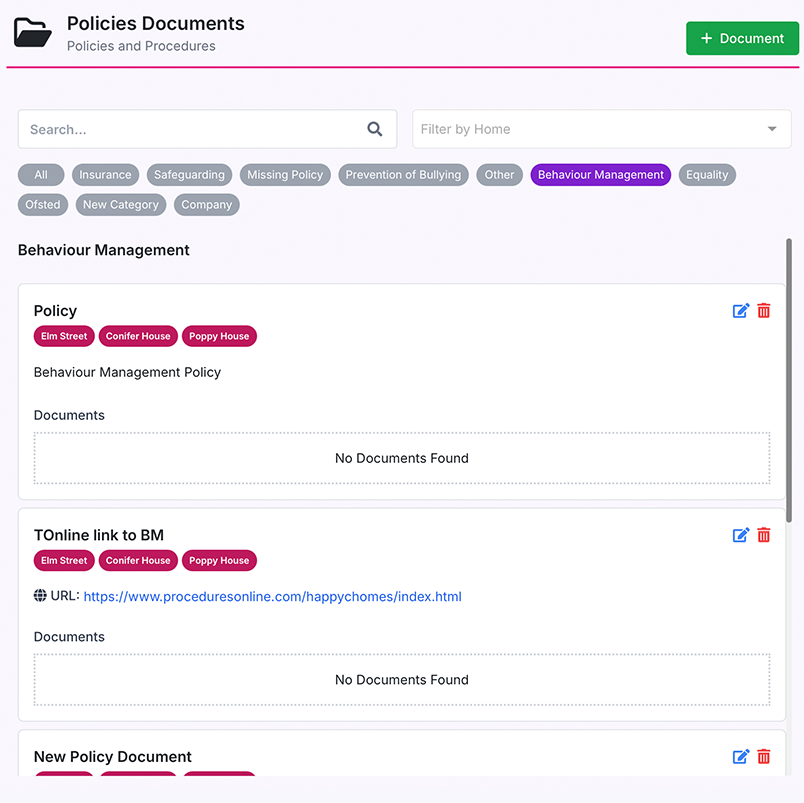 Image showing Mentor's policies and procedures feature